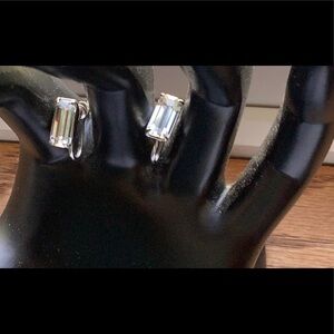 Vintage Cubic Zirconia Sterling Silver screw back earrings